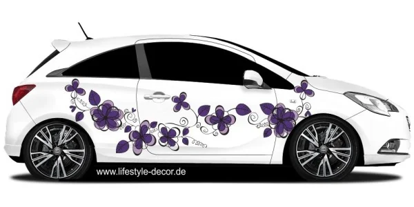 Buntes Blumenmotiv als Aufkleber für das Auto