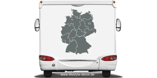 Autoaufkleber Deutschlandkarte auf Heck
