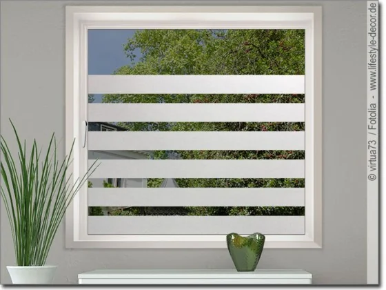 Fensterdekorfolie Streifen 10 cm mit 5 cm Streifen