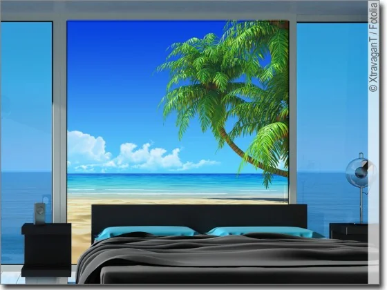 Fensteraufkleber mit Strand