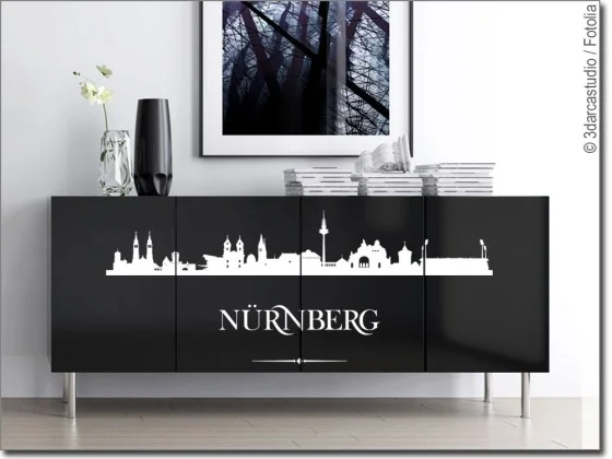 Aufkleber für Möbel mit der Stadt Nürnberg