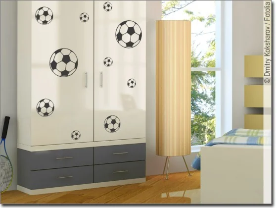 Möbeldekor Set Fußball - Schrankaufkleber Fußbälle