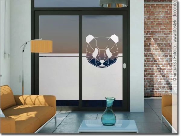 Sichtschutz Fensterfolie mit Origami Panda