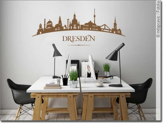 Wandtattoo mit Skyline von Dresden