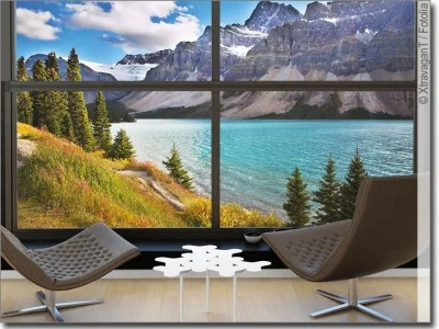 Bild auf Glas mit kanadischer Landschaft