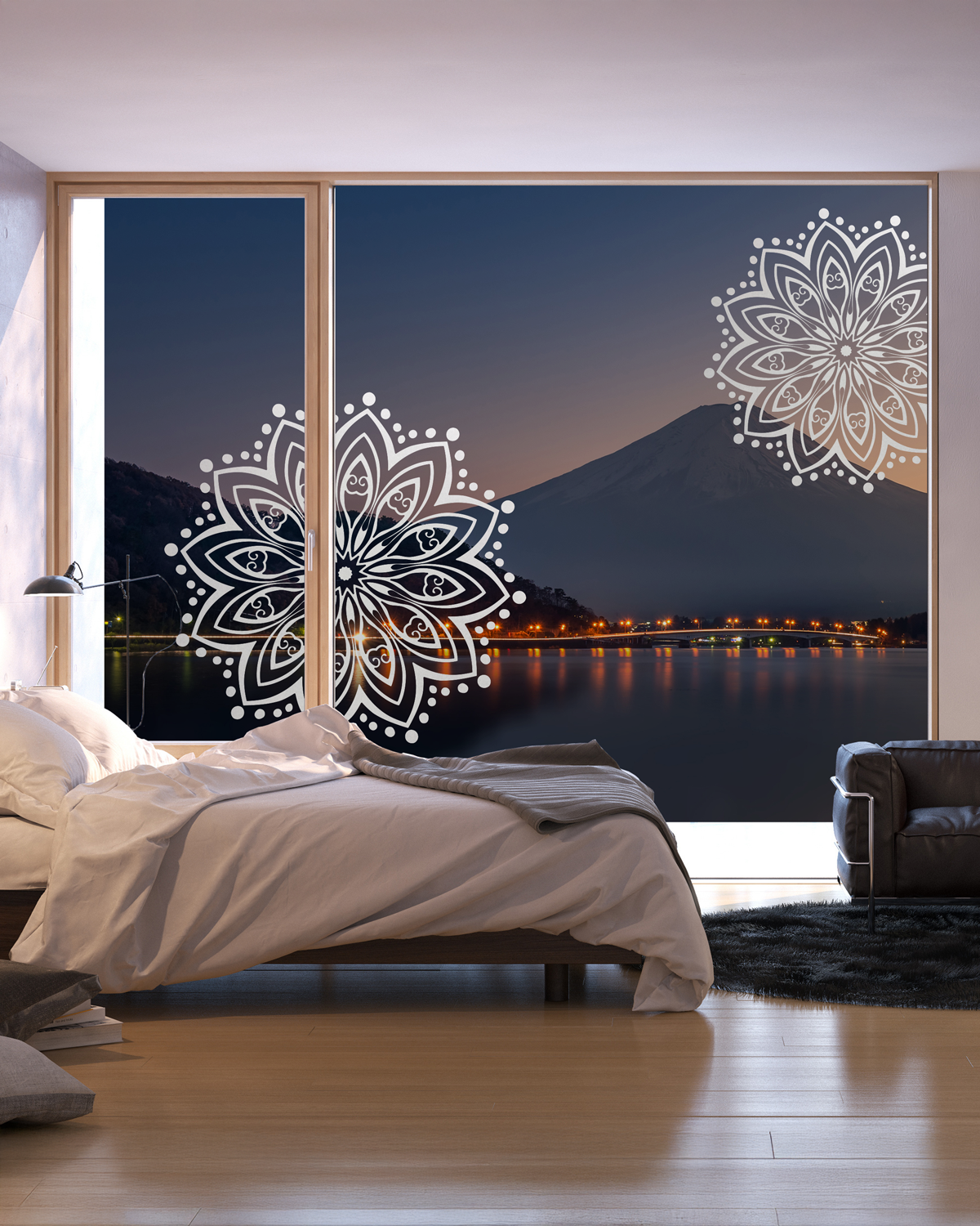 Glastattoos fürs Schlafzimmerfenster