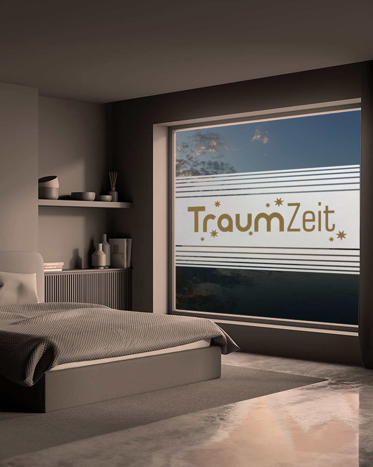 Sichtschutzfolie und Wandtattoo kombiniert