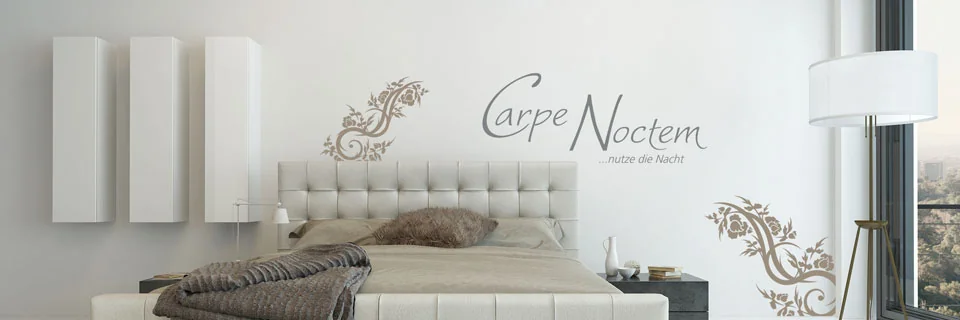 Carpe Noctem und Motiv als Gestaltungsidee für Schlafzimmer