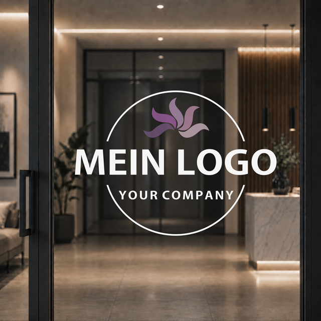 Unterschiedliche Folienarten mit Firmenlogo
