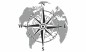 Preview: Wandtattoo Kompass mit Weltkarte - Komplettansicht