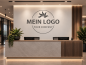 Preview: Wandtattoo Firmenlogo einfarbig im Büro