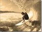 Preview: Glasdesign mit Surfer in sepia