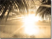 Preview: Klebefolie für Fenster mit Sonnenaufgang über dem Meer in sepia