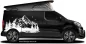 Preview: Autoaufkleber Berge & Wald Silhouette auf dunklem Campervan - Ansicht Farbauswahl Preview: Autoaufkleber Berge & Wald Silhouette auf dunklem Campervan - Ansicht Farbauswahl