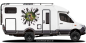 Preview: Autoaufkleber Eigenes Foto Klecks auf Fahrzeugseite eines Campers