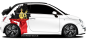 Preview: Autoaufkleber Fahne und Umriss von Württemberg auf Fahrzeugseite von PKW