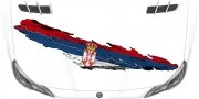 Preview: Autoaufkleber Flagge Serbiens