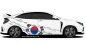 Preview: Autoaufkleber mit der Flagge von Südkorea auf Fahrzeugseite von hellem Auto