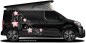 Preview: Ein hübscher Autoaufkleber mit Frühlingsornament auf dunklem Campervan Preview: Ein hübscher Autoaufkleber mit Frühlingsornament auf dunklem Campervan