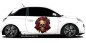 Preview: Autoaufkleber Goldener Totenkopf mit Rosen auf hellem PKW