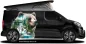 Preview: Autoaufkleber Landschaftsdesign Bär auf dunklem Van