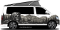 Preview: Autoaufkleber Mystisches Gebirge mit Totenkopf