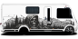 Preview: Autoaufkleber Mystisches Gebirge mit Totenkopf auf Wohnmobil
