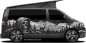 Preview: Autoaufkleber Mystisches Gebirge mit Totenkopf auf dunklem Reisemobil