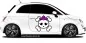 Preview: Autoaufkleber mit Totenkopf in Pink mit Krone