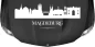 Preview: Magdeburger Skyline als Aufkleber für das Auto auf dunkler Motorhaube - Ansicht Farbauswahl