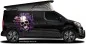 Preview: Autoaufkleber Totenkopf mit Blumen auf dunklem Van