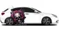 Preview: Autoaufkleber Totenkopf mit Rosen auf hellem PKW