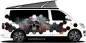 Preview: Autodekor Totenkopf in Flammen auf Van