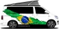 Preview: Autoaufkleber mit der Fahne von Brasilien auf Fahrzeugseite von Camper