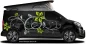 Preview: Bunter Autoaufkleber Stilvolles Ornament 2 auf dunklem Camper Ornament