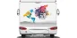 Preview: Campingdekor farbige Weltkarte mit Kompassrose Preview: Campingdekor farbige Weltkarte mit Kompassrose