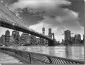 Preview: schwarz weisser Foliendruck mit Brooklyn Bridge Park