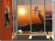 Preview: Glasprint mit Giraffe