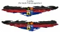 Preview: Autoaufkleber mit der Flagge von Ostfriesland - Ansicht zweiseitig für beide Fahrzeugseiten