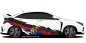 Preview: Autoaufkleber mit der Flagge von Ostfriesland auf Fahrzeugseite von hellem Auto