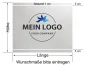 Preview: Milchglasfolie mit zwei Streifen Firmenlogo gedruckt - Ansicht Beispielbild Preview: Milchglasfolie mit zwei Streifen Firmenlogo gedruckt - Ansicht Beispielbild