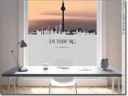 Preview: Blickdichte Fensterfolie mit der Skyline von Duisburg