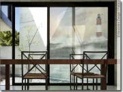 Preview: transparente Fotofolie mit Leuchtturm am Meer