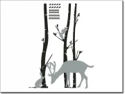 Preview: Garderobensticker Tiere im Wald