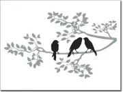 Preview: Platzsparende Wandgarderobe Zweig und Vögeln