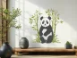 Preview: Wandtattoo Mehrfarbiger Bambus mit Pandabär