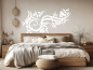 Preview: Wandtattoo mit romantischem Ornament über Bett