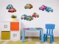 Preview: Wandtattoo Set Lustige Fahrzeuge im Kinderzimmer
