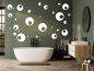Preview: Wandtattoo Set mit Wasserperlen über Badewanne
