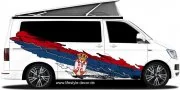 Preview: Autoaufkleber Flagge Serbiens